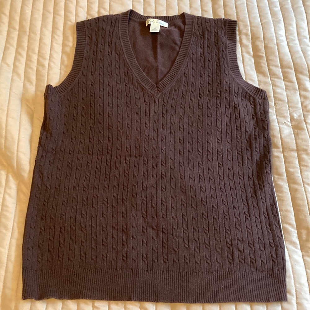 Women's Brown Cable Knit Sweater Vest